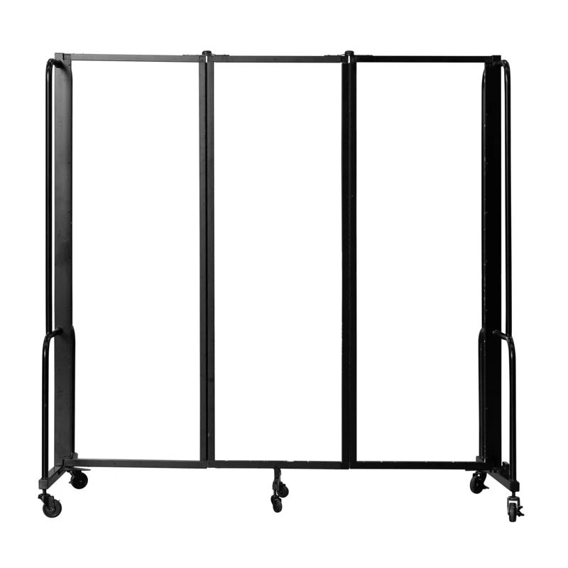 Clear Acrylic 3-Panel Folding Room Divider with Aluminum Frame