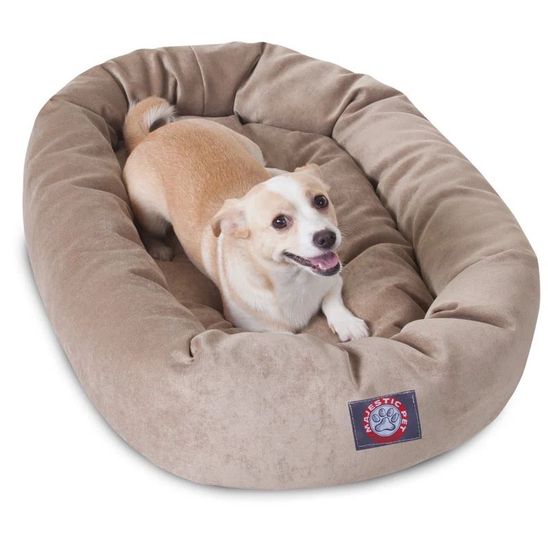 Medium Pearl Faux Micro Velvet Elevated Orthopedic Pet Bed