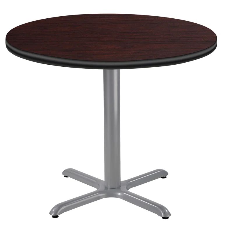Mahogany and Gray Round Dining Height Table