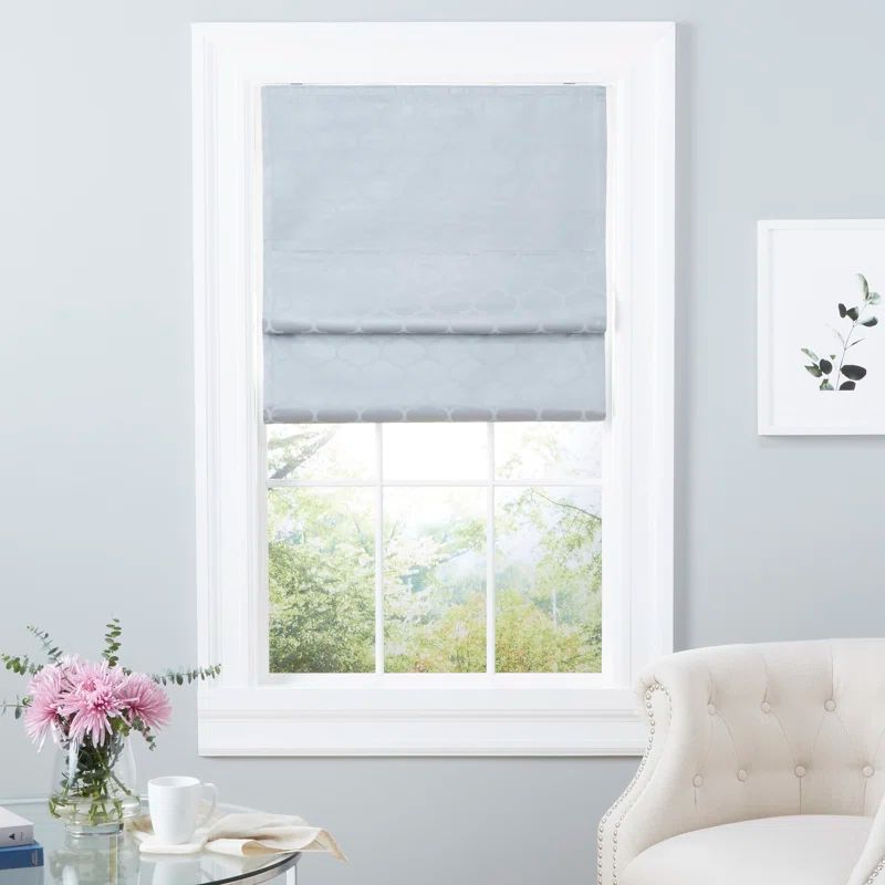 Silver Cordless Blackout Fabric Roman Shade 34" x 64"