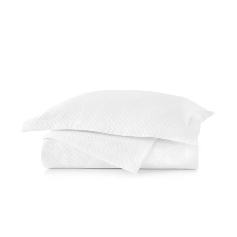 Ivory Organic Cotton Queen Coverlet with Diamond Pattern