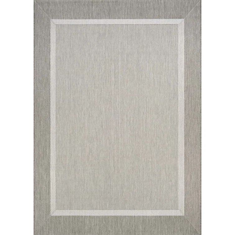 Champagne-Taupe Synthetic Rectangular 9' x 13' Easy-Care Outdoor Rug