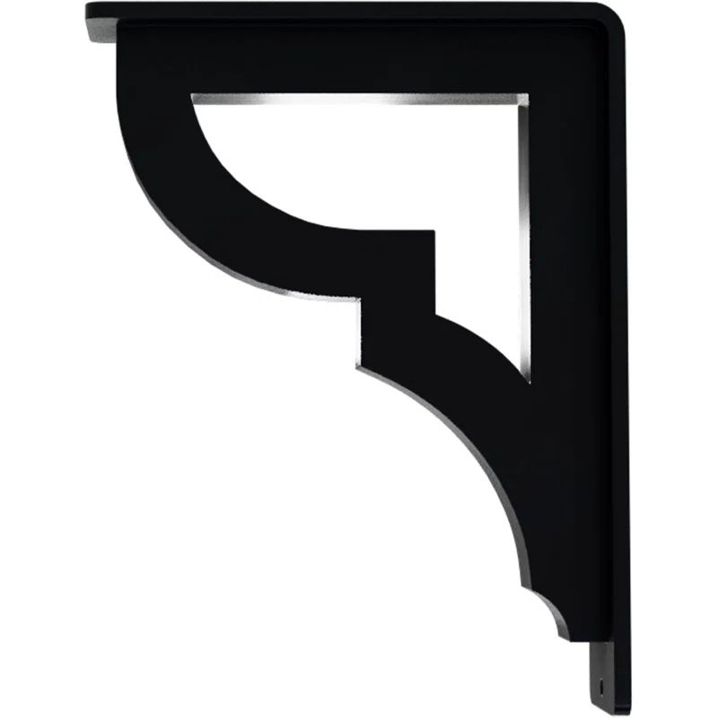 Bradford Black Powder Coated Wrought Iron Shelf Bracket