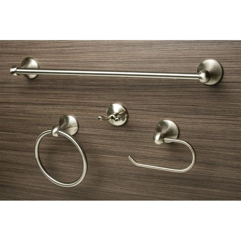 Satin Nickel 4-Piece Bathroom Hardware Set