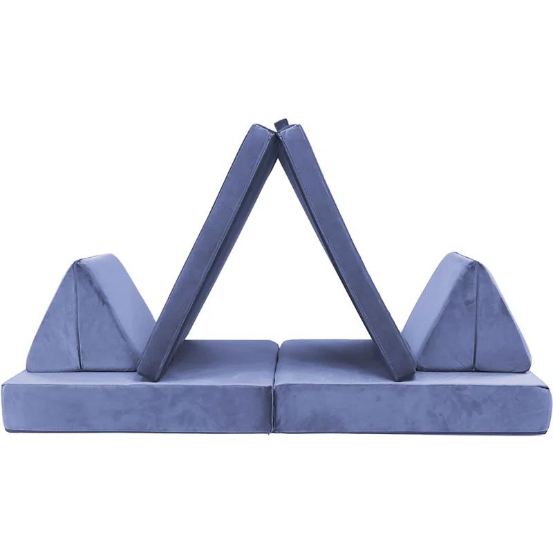 Gray Fabric Twin Sleeper Sectional with Ottoman