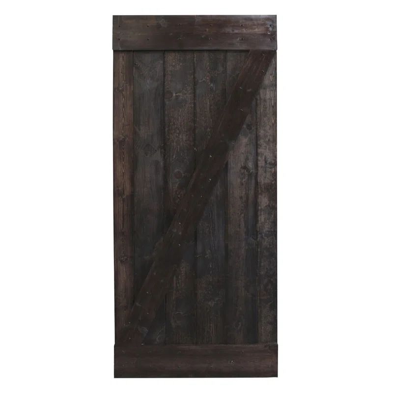 Dark Coffee 30" x 84" Solid Knotty Pine Barn Door