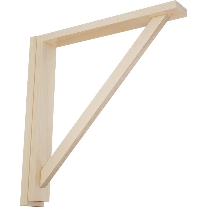 Traditional Rubberwood Shelf Bracket in Natural Finish