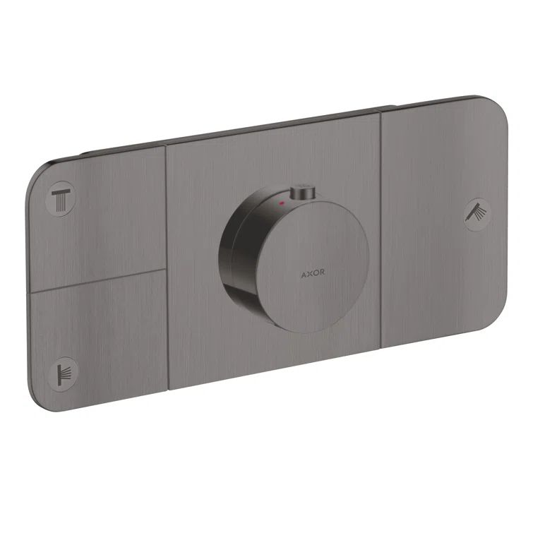 Axor One Black Wall-Mounted Thermostatic Shower Trim