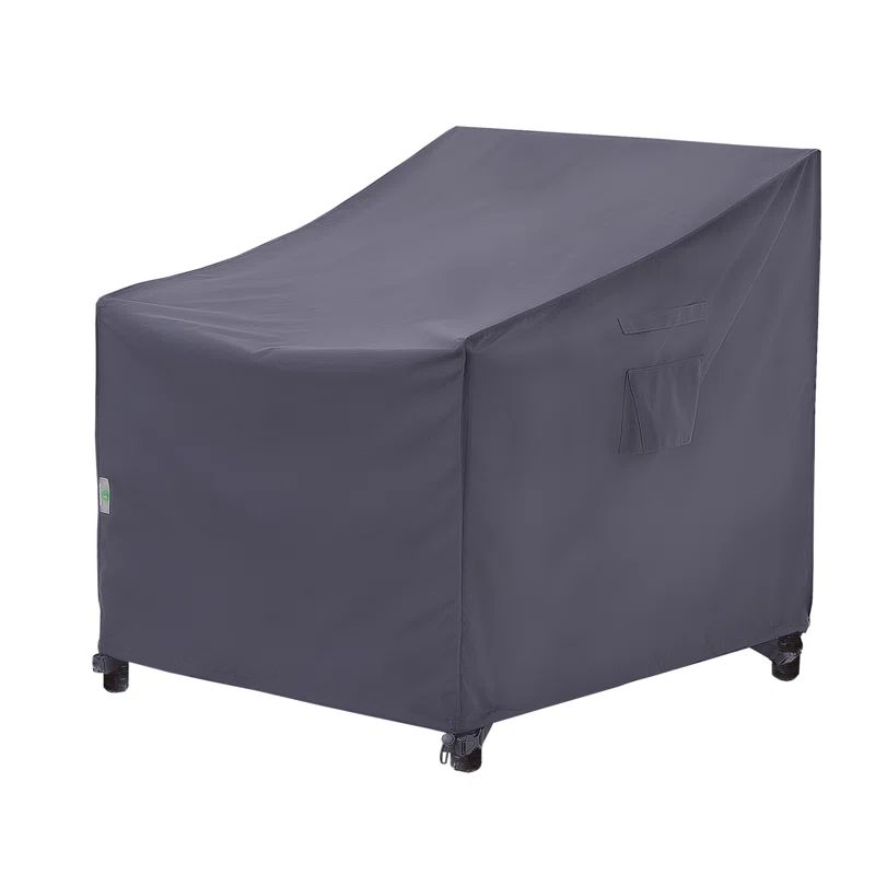 Gray Waterproof Outdoor Patio Chair Cover with Drawstring Closure