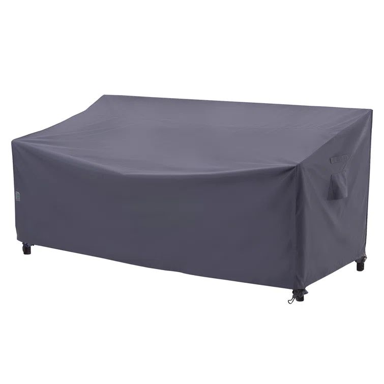 Gray Heavy Duty Waterproof Outdoor Sofa Cover with Drawstring Closure