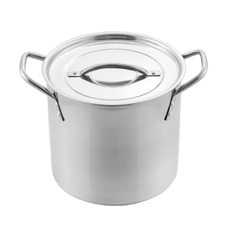 McSunley 16-Quart Silver Stainless Steel Stock Pot with Heat Resistant Handles