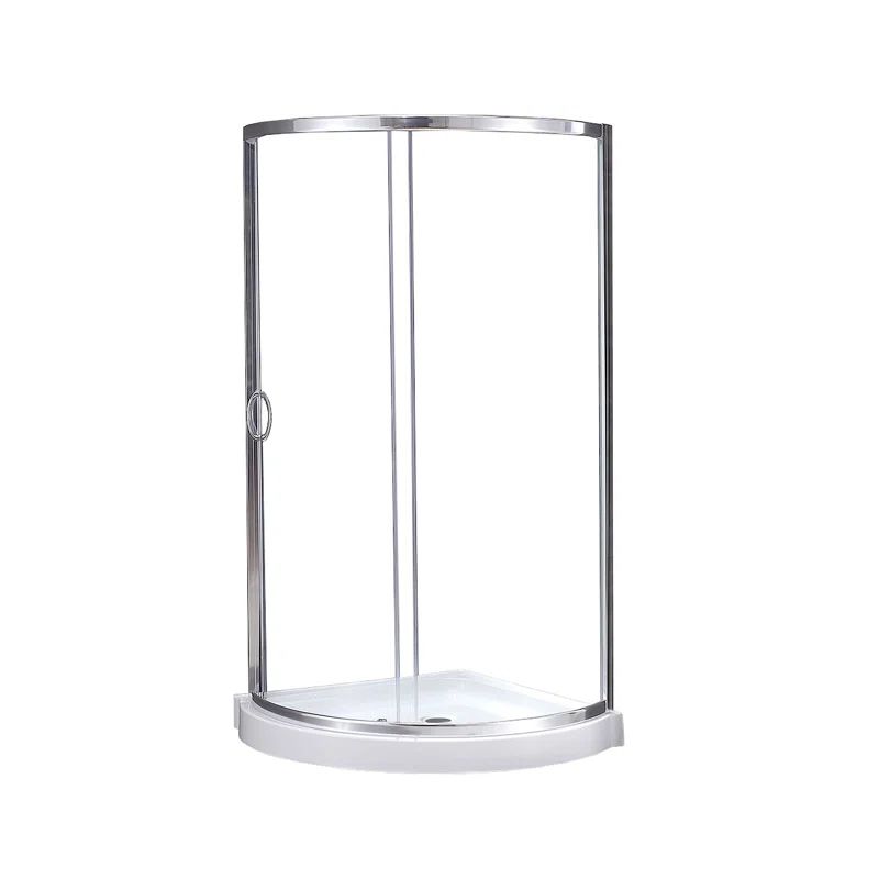 Breeze 36'' x 76'' Frameless Chrome Shower Kit with Clear Glass