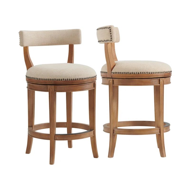 Hanover Weathered Brown and Beige Swivel Counter Stool Set