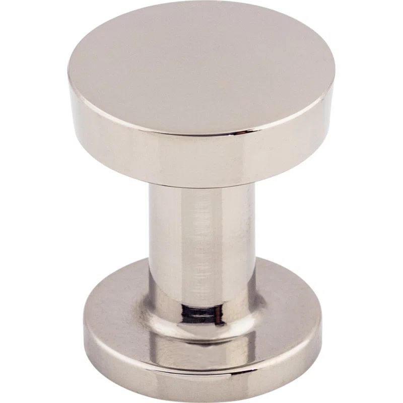 Polished Stainless Steel Round Cabinet Knob with Mounting Hardware