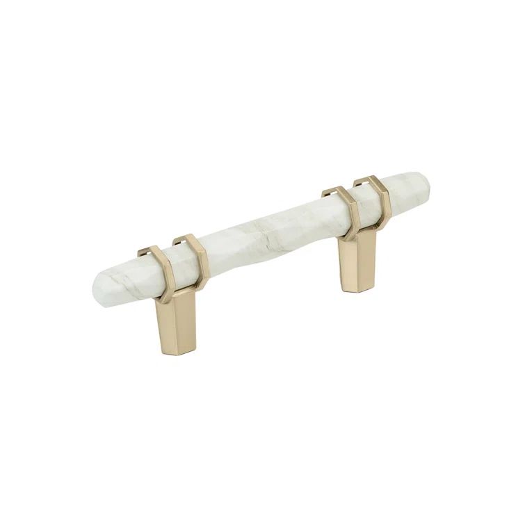 Marble White and Golden Champagne 3-Inch Bar Pull