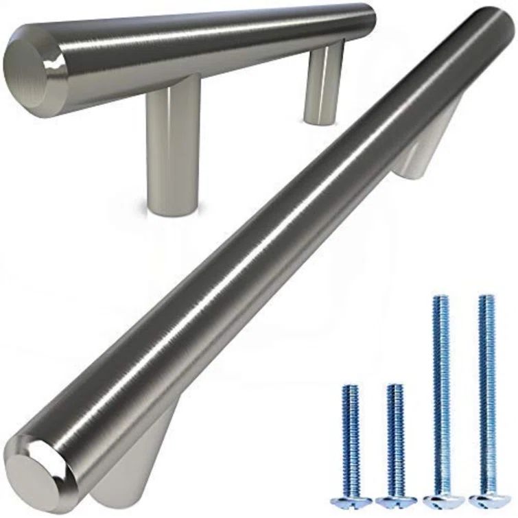 Satin Nickel Stainless Steel Modern Bar Cabinet Handle 5-Pack