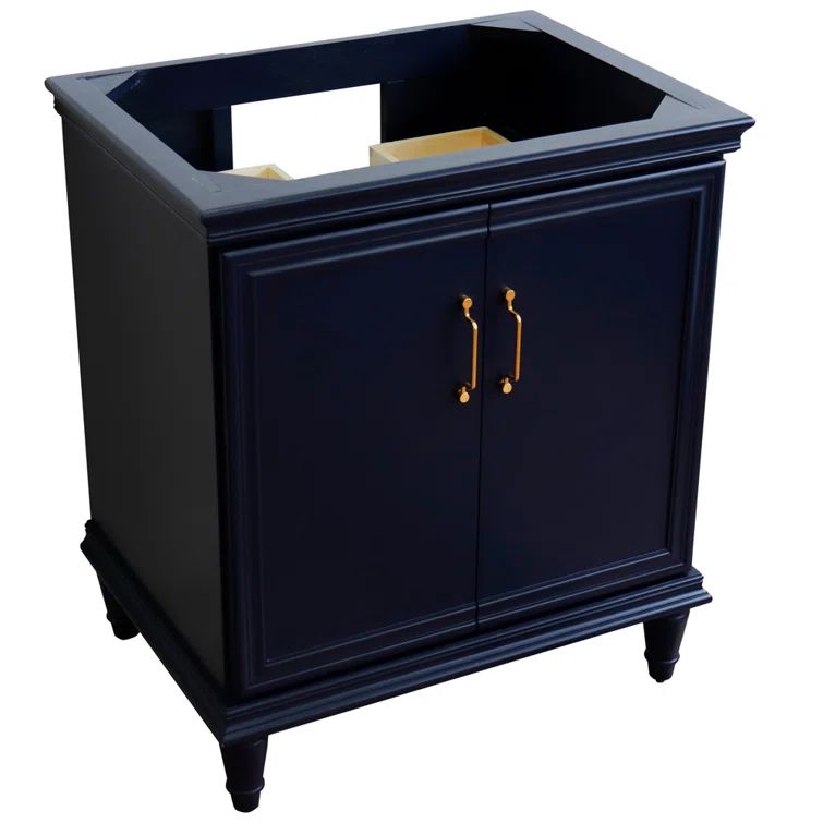 Bellaterra Blue 30" Single Freestanding Vanity with Gold Hardware