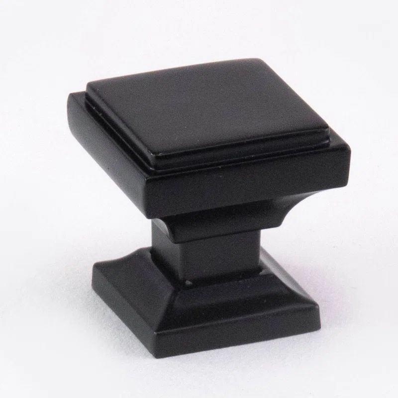 Southern Hills Square Matte Black Zinc Cabinet Knob Set