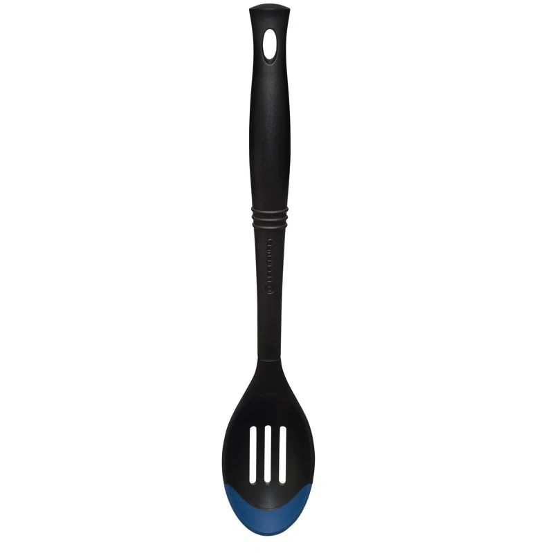 Marseille Blue and Black Bi-Material Slotted Spoon, 13.5"