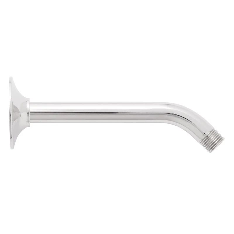 8" Chrome Wall Mounted Shower Arm with Flared Flange