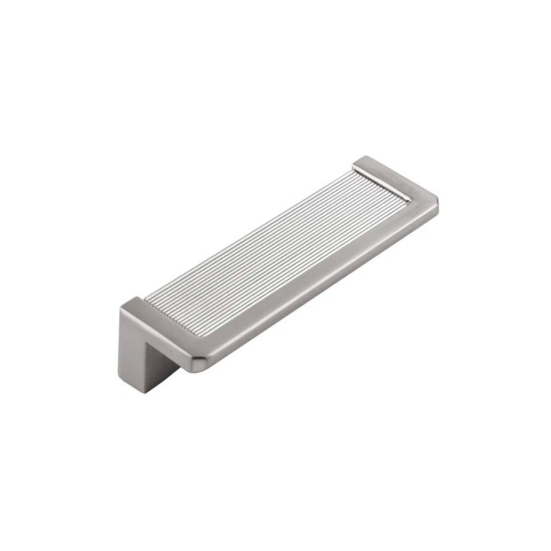 Satin Nickel 3" Rectangular Angled Flush Mount Cabinet Handle