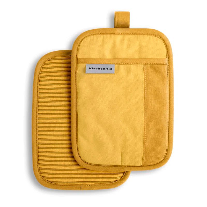 Majestic Yellow Silicone and Cotton Pot Holder Set