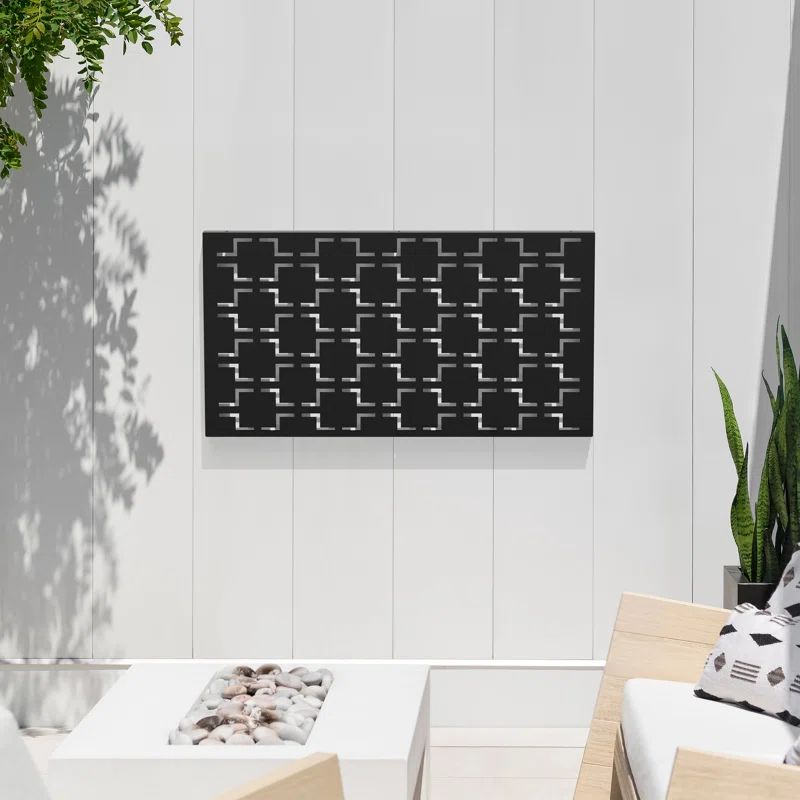 Quadra Black Galvanized Steel Decorative Screen Panel