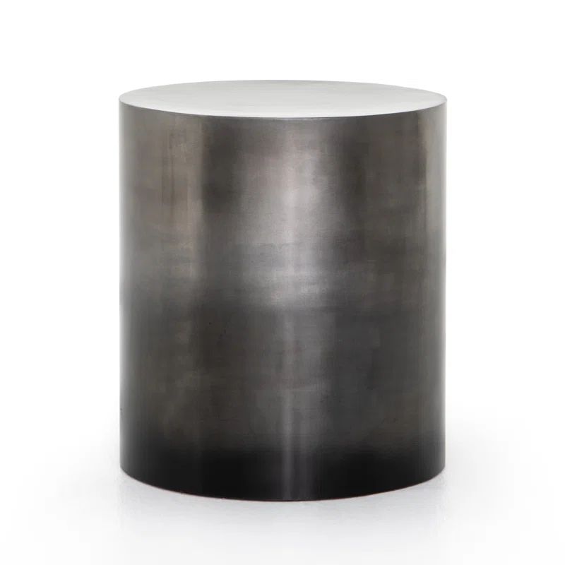 Antique Brass Ombre Round Metal Side Table