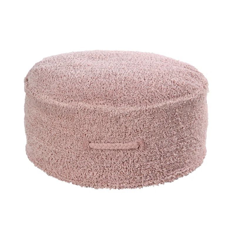 Vintage Nude Hand-Made Round Polystyrene Pouf