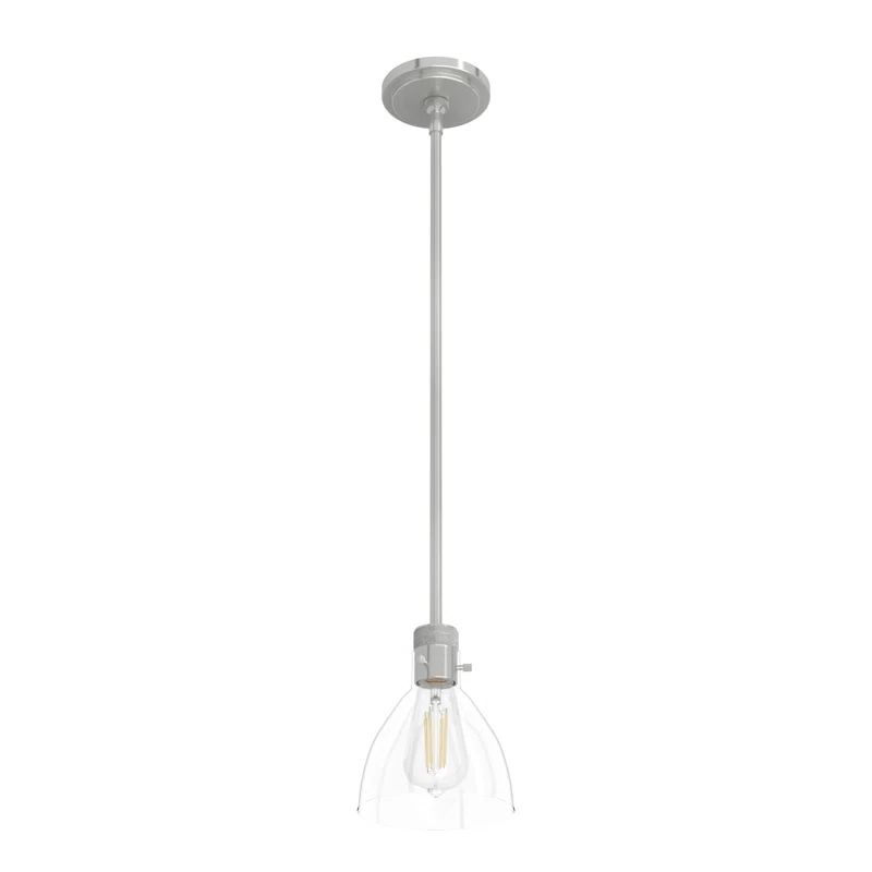 Van Nuys Brushed Nickel Glass Mini Pendant Light