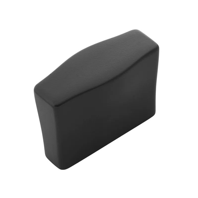 Matte Black Round Modern Cabinet Knob with Mounting Hardware