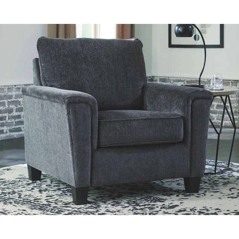 Contemporary Abinger 41" Gray Microfiber Accent Chair
