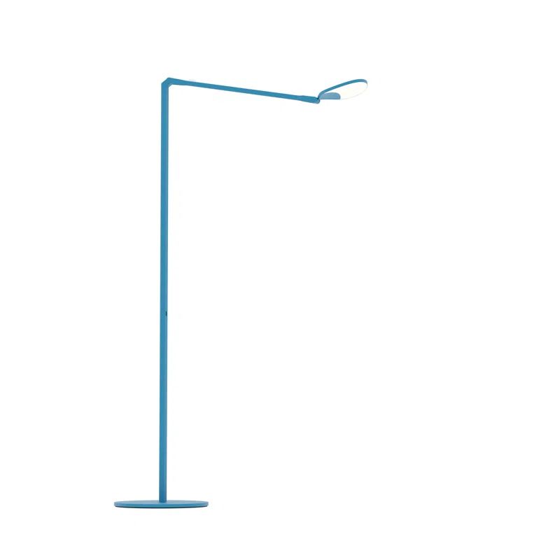 Matte Pacific Blue Adjustable LED Swing Arm Floor Lamp
