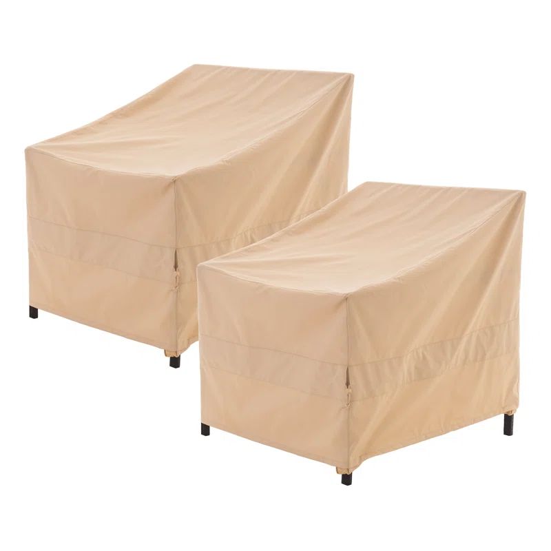 Beige Waterproof Outdoor Patio Chair Covers Set of 2