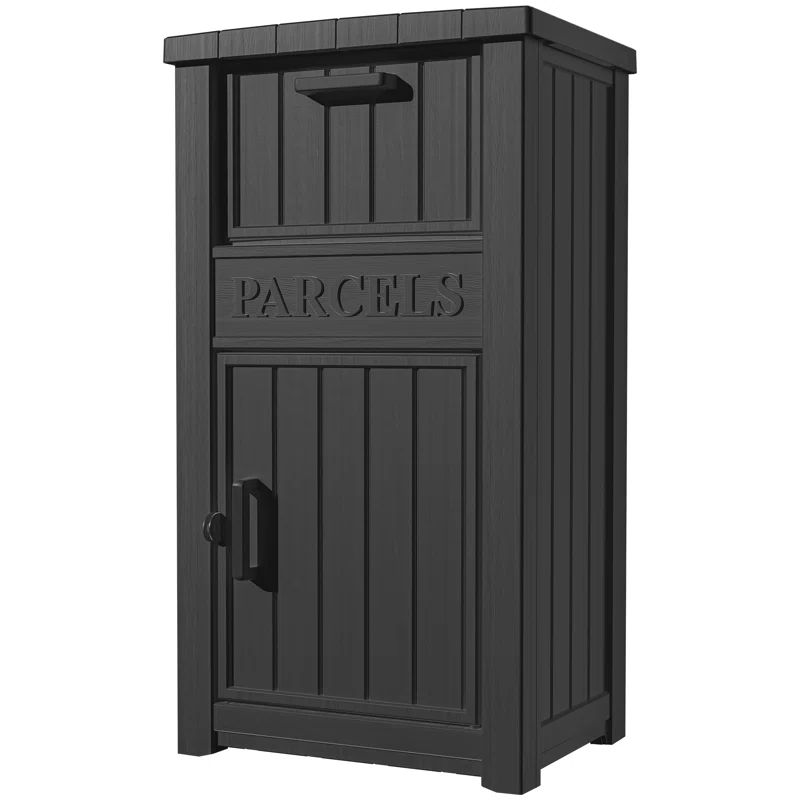 Black Lockable Plastic Outdoor Parcel Delivery Storage Box