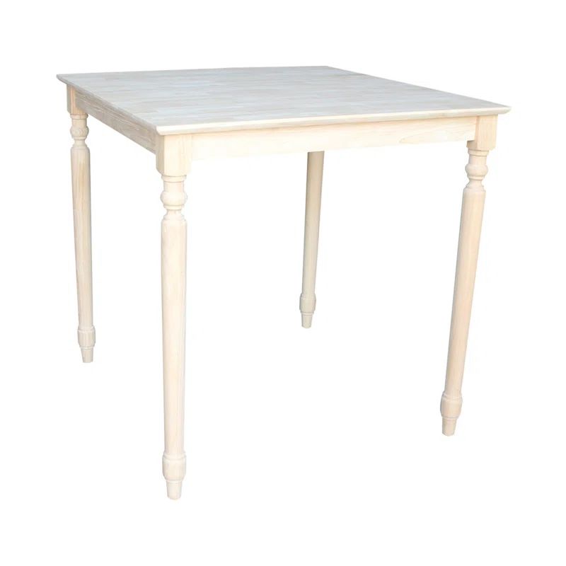 Natural Solid Wood Counter Height Dining Table with Turned Legs