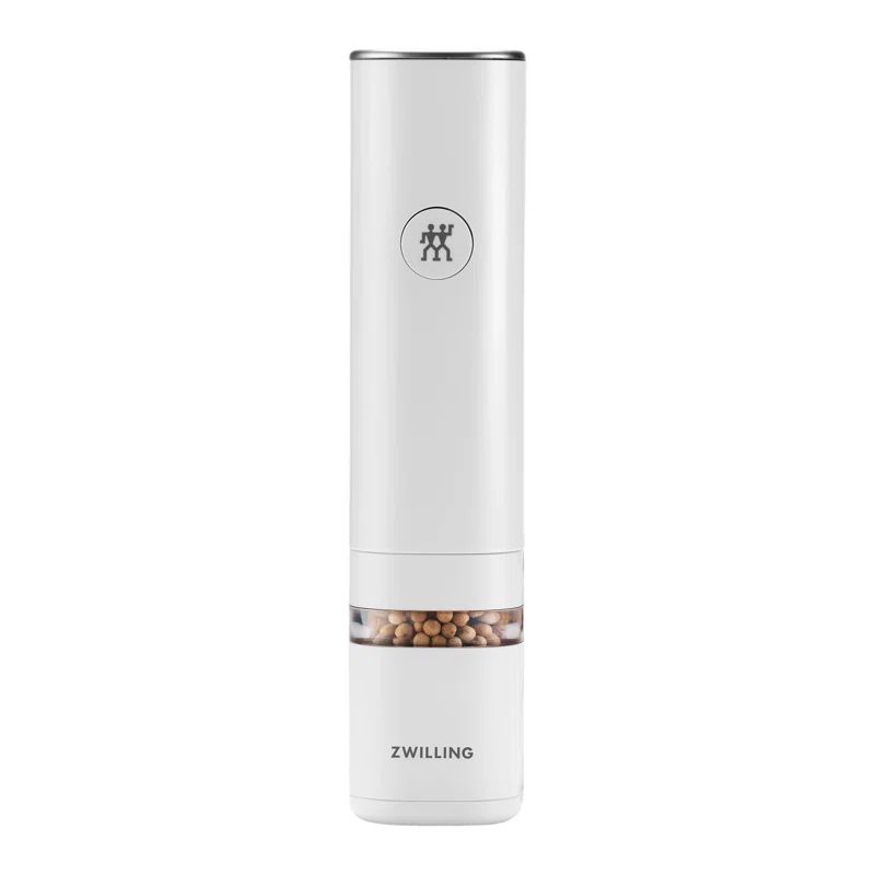 White Electric Salt and Pepper Mill with Ceramic Grinder