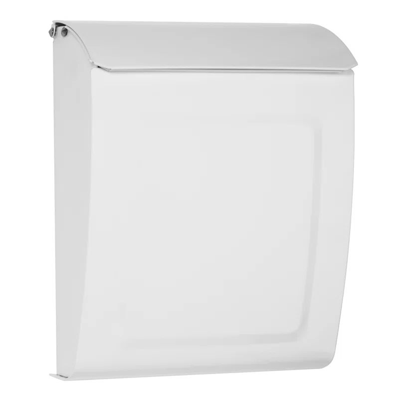 Aspen White Small Steel Lockable Wall Mounted Mailbox