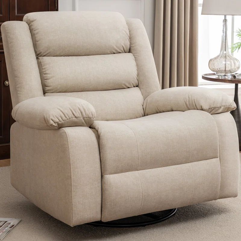 Ellisse Khaki Wool Oversized Recliner with Massage and Heat