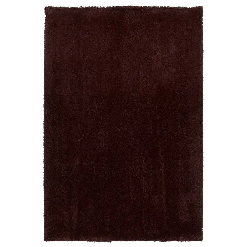 Handmade Brown Rectangular Shag Area Rug 5' x 7'