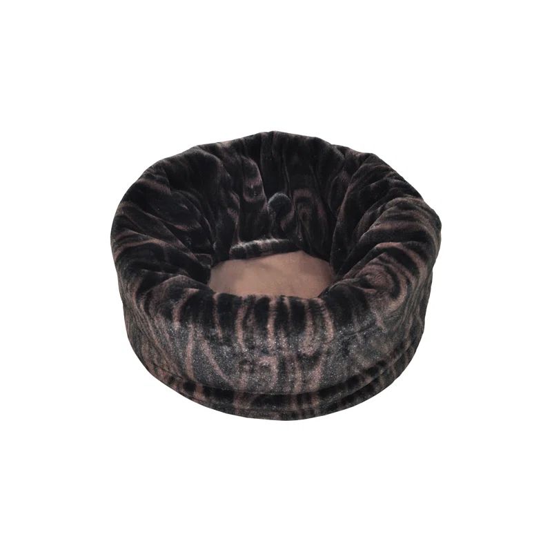 Small Truffle Brown Plush Convertible Pet Bed