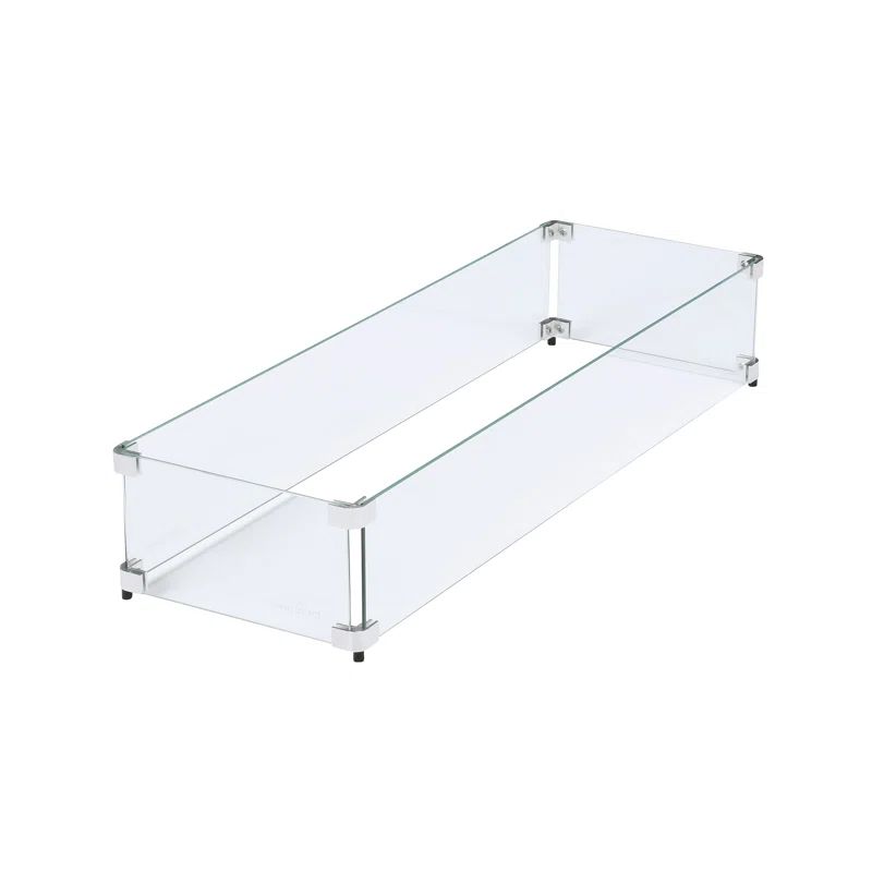 Celestial Clear Tempered Glass Wind Guard for Fire Pits