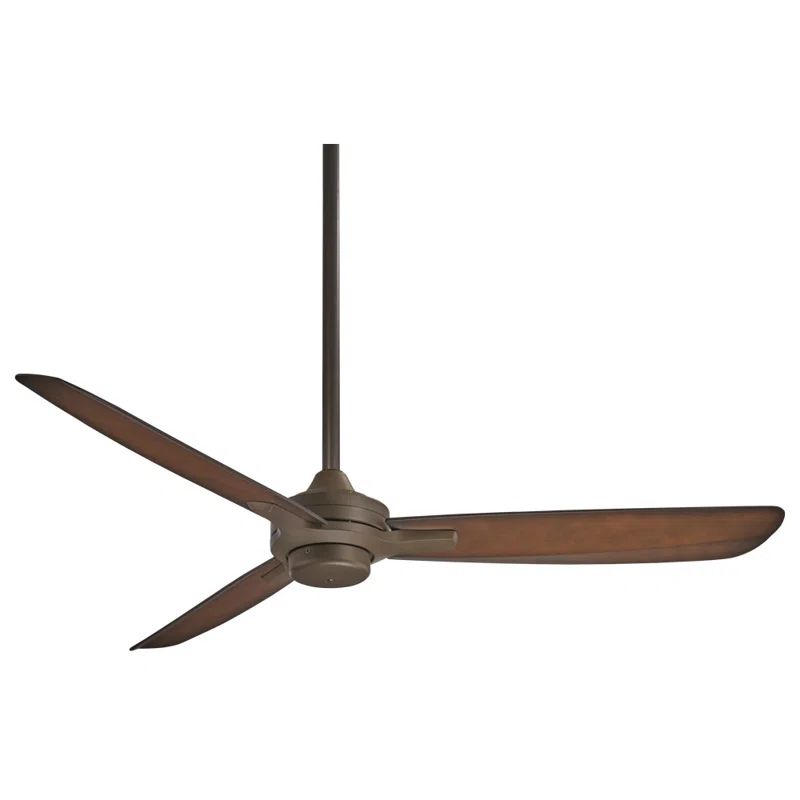 52" Oil Rubbed Bronze Ceiling Fan with Tobacco Blades and Wall Control