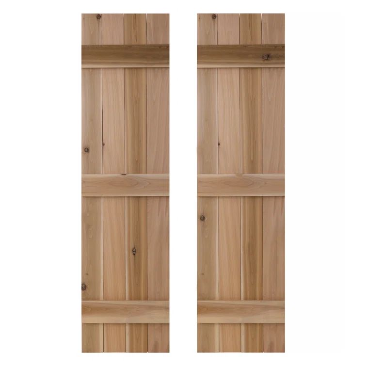 Dirty Blonde Cedar Board and Batten Exterior Shutters, 14x84