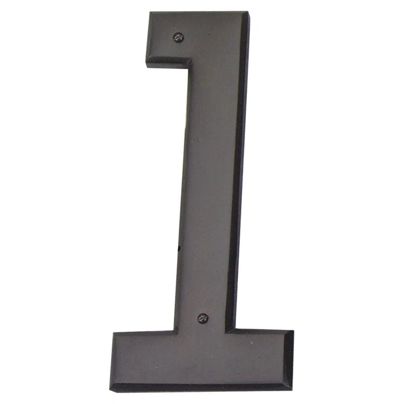 Aged Bronze Metal Mission Style House Number 1