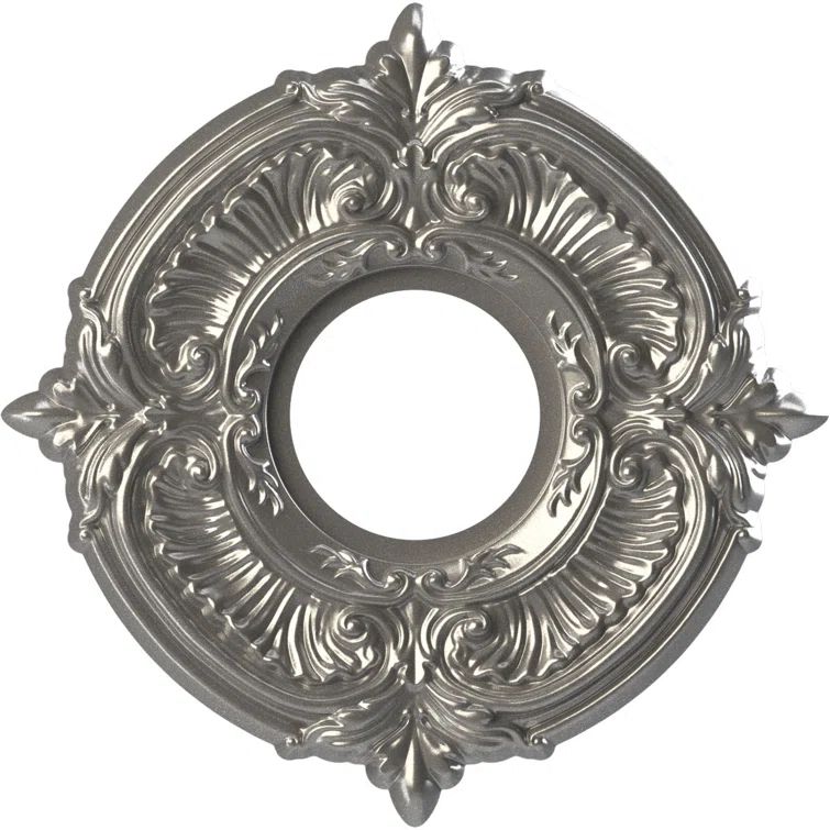 Aged Dark Steel Thermoformed PVC Ceiling Medallion, 10" Diameter