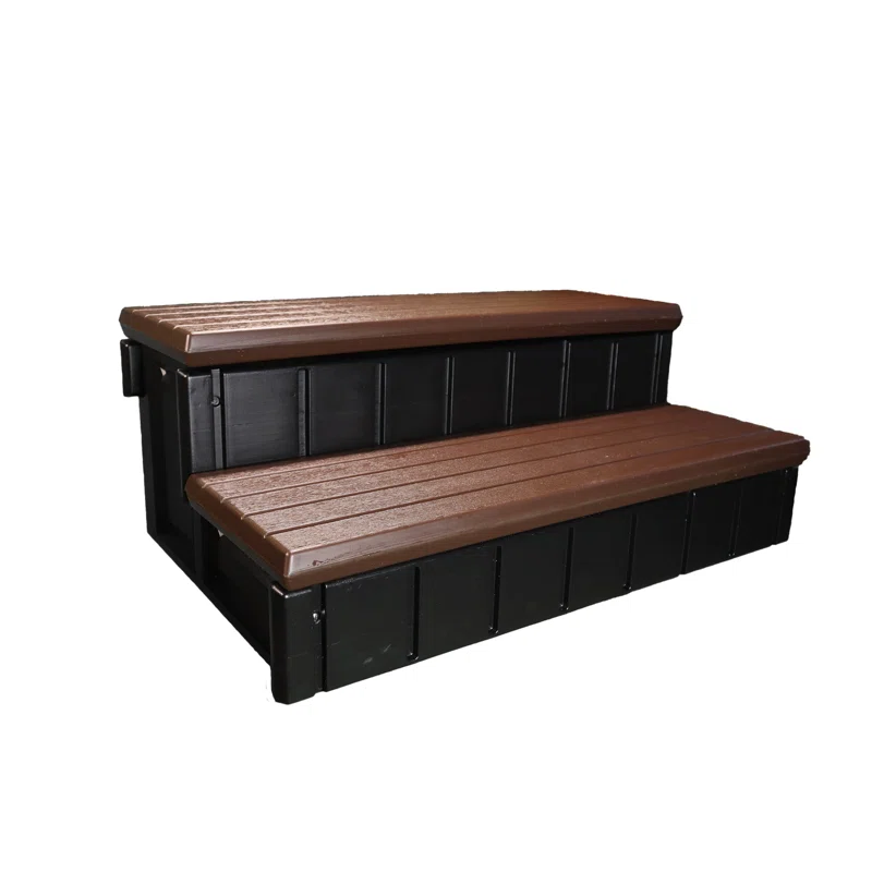 Espresso 36" Plastic Storage Spa Steps with Hidden Compartment