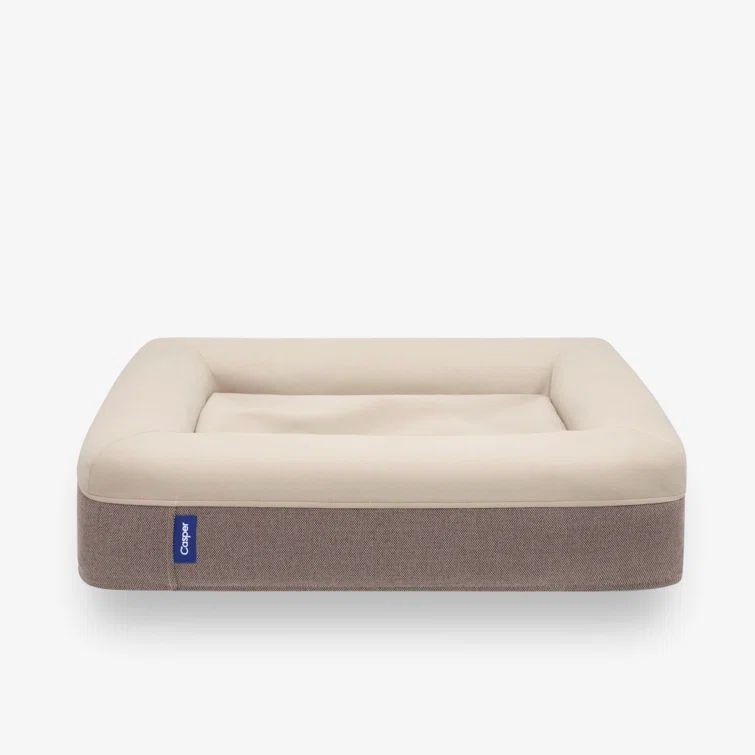 Small Sand Plush Memory Foam Dog Bed