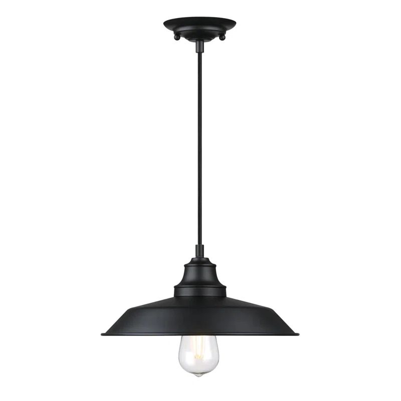 Matte Black Vintage Industrial Metal Pendant Light