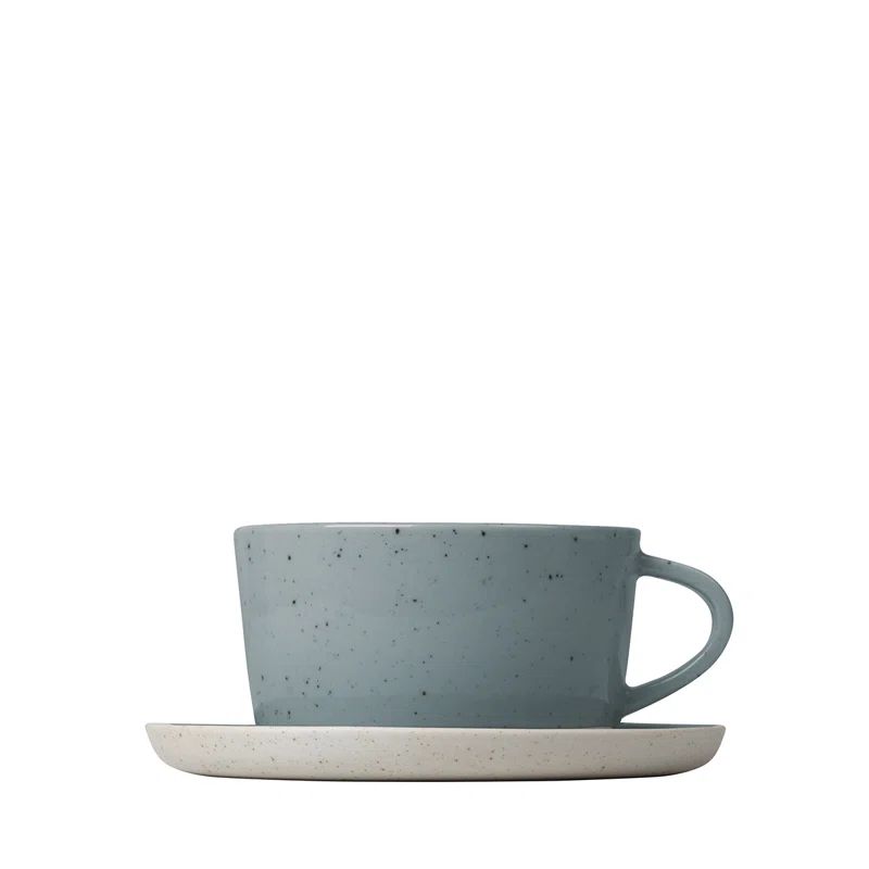 Sablo Ceramic Stoneware Tea Cups & Saucers Set of 2